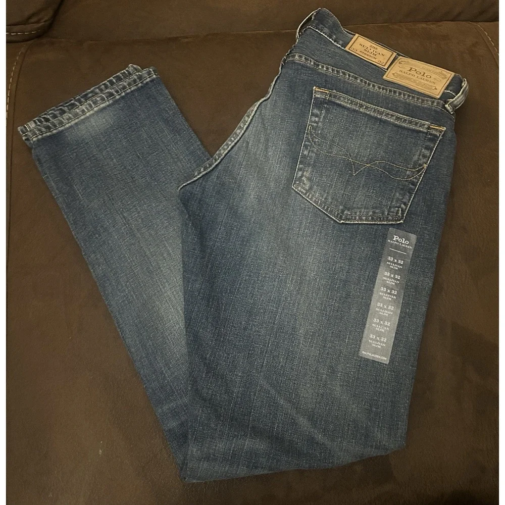 Polo Ralph Lauren Sullivan Slim Jeans Mens 33X32 Blue Stretch Denim